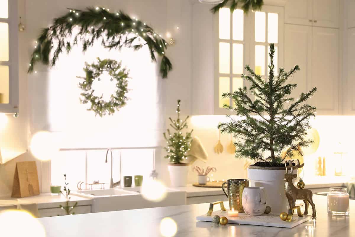 Mini Christmas Tree with Gold Accents