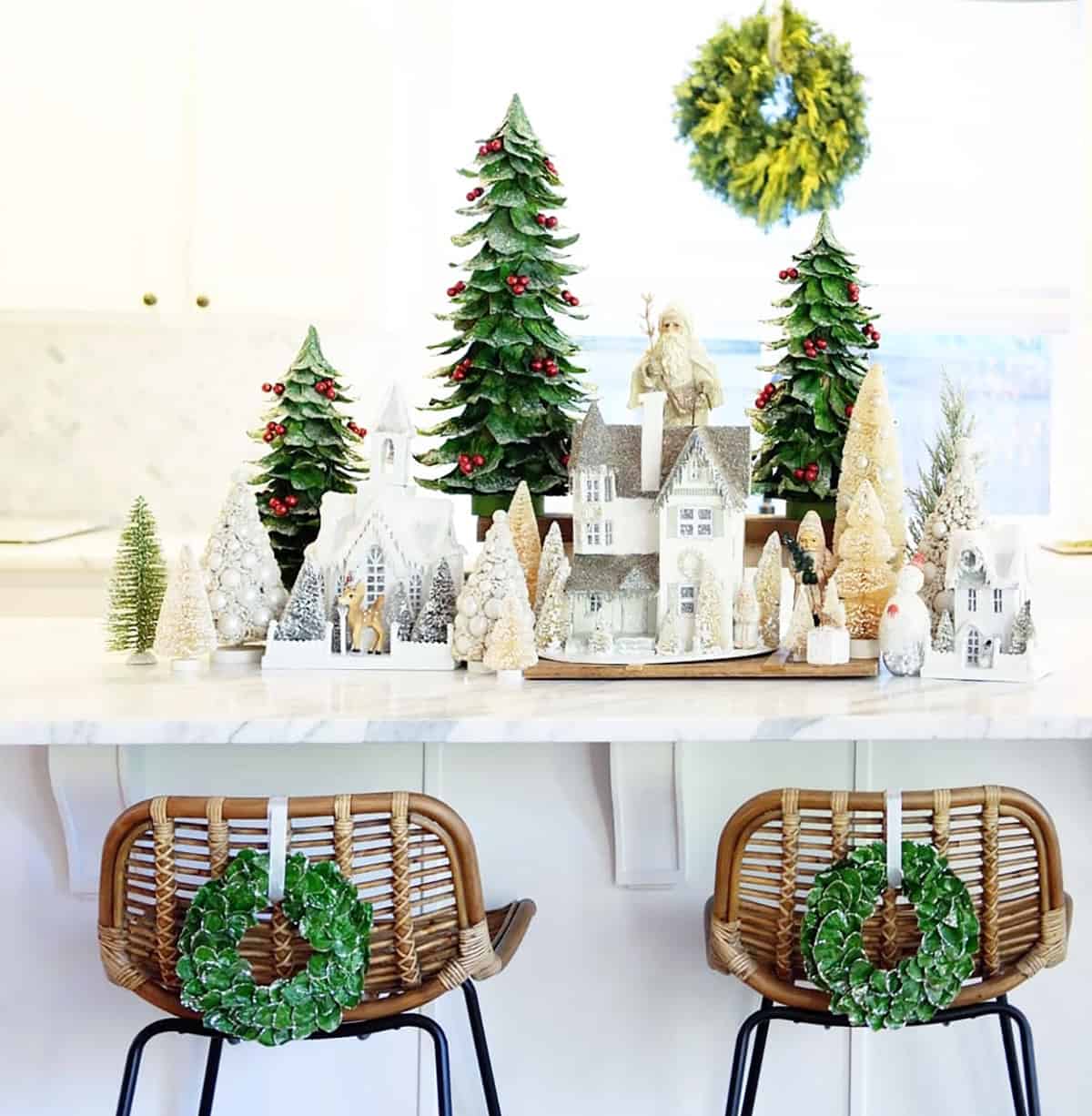 Mini Winter Village on Marble