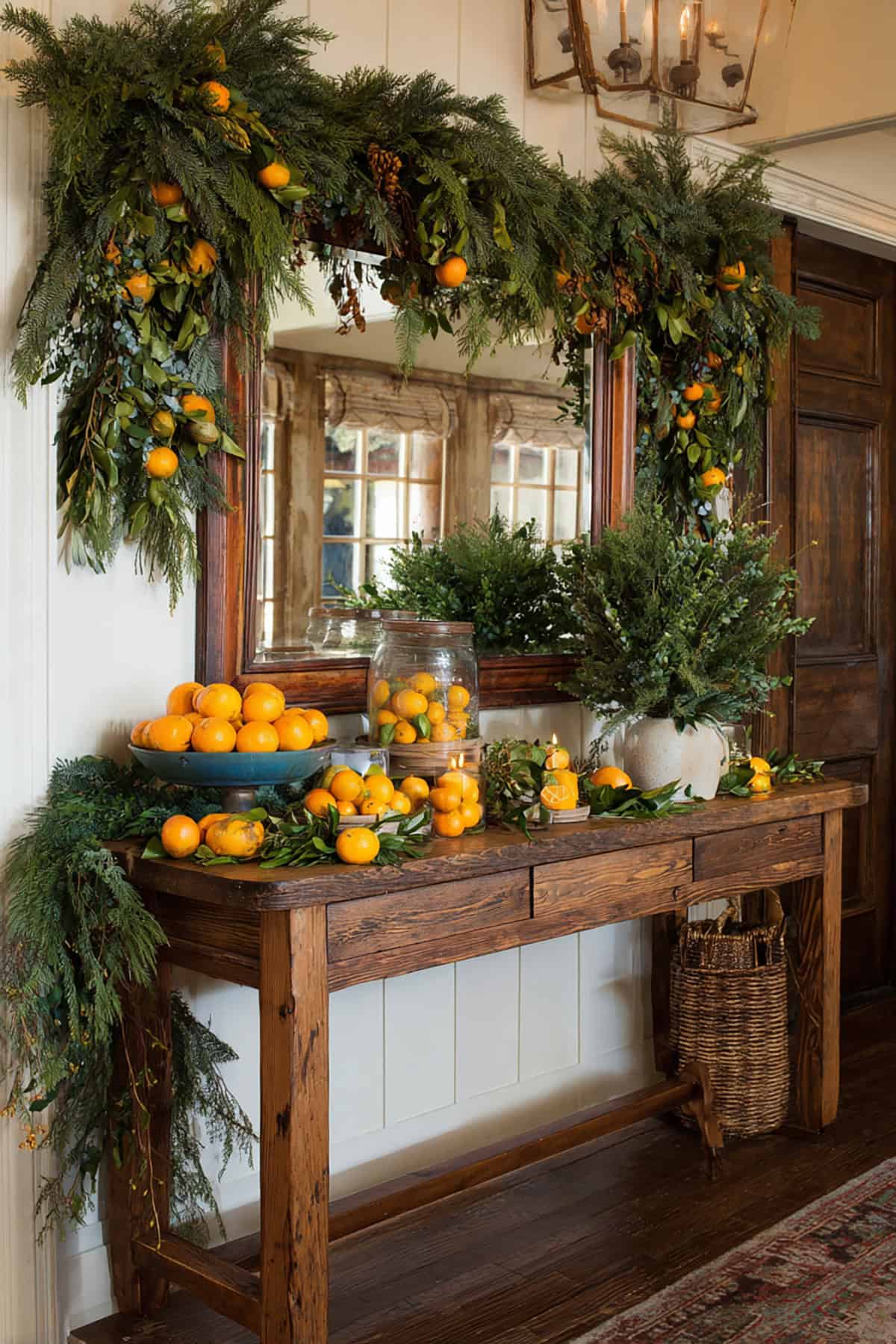 Natural Evergreen and Citrus Decor