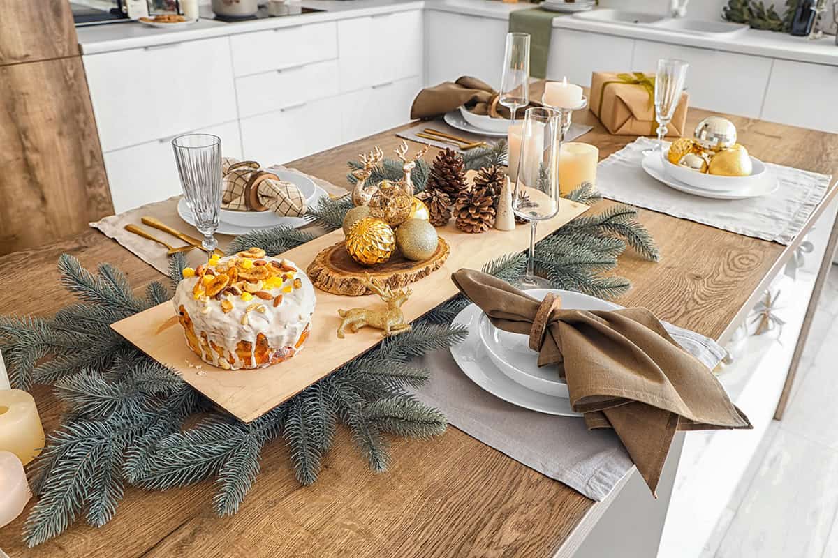 Natural Tones and Gold Table Setting