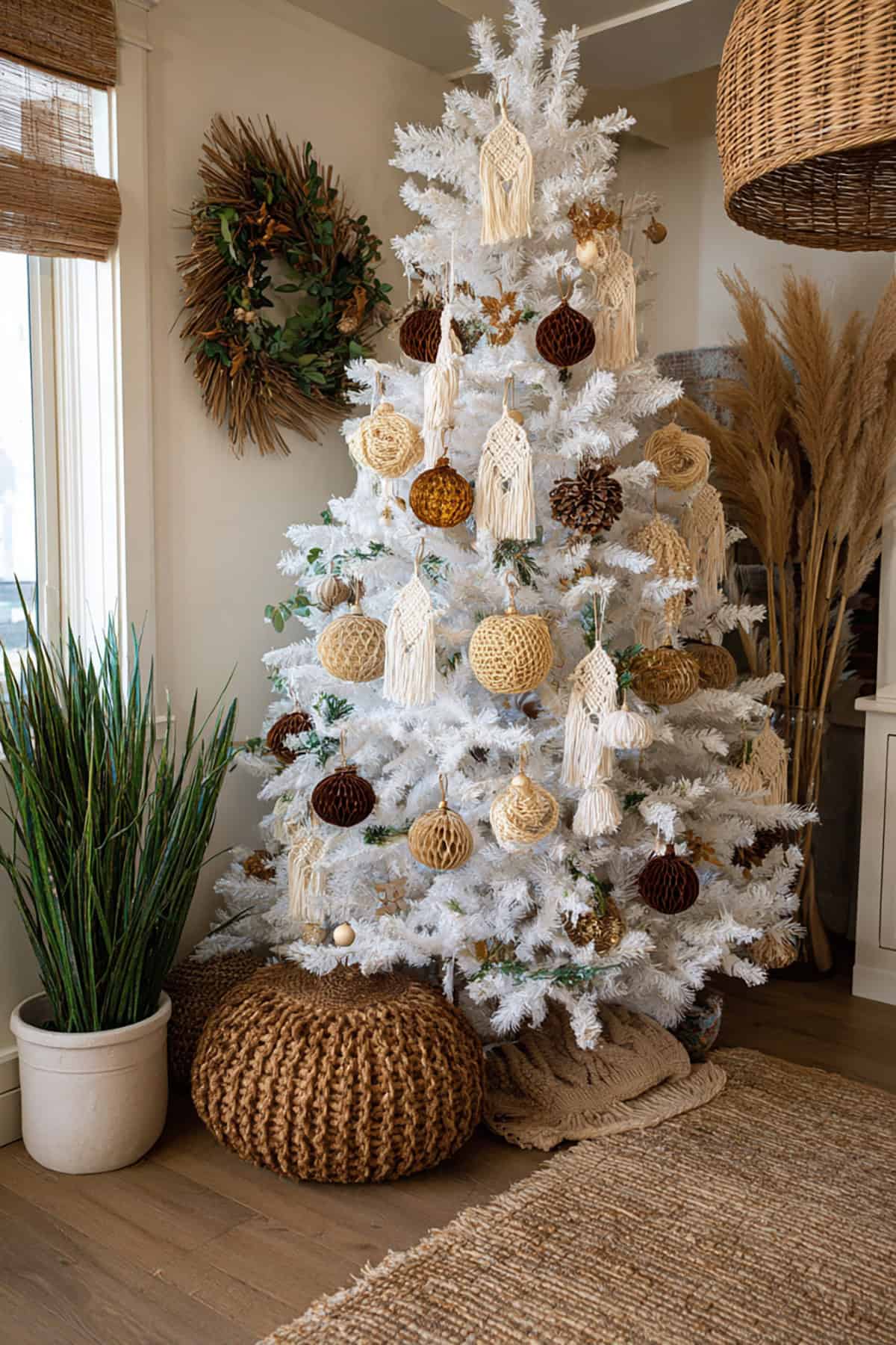 Neutral Boho White Tree