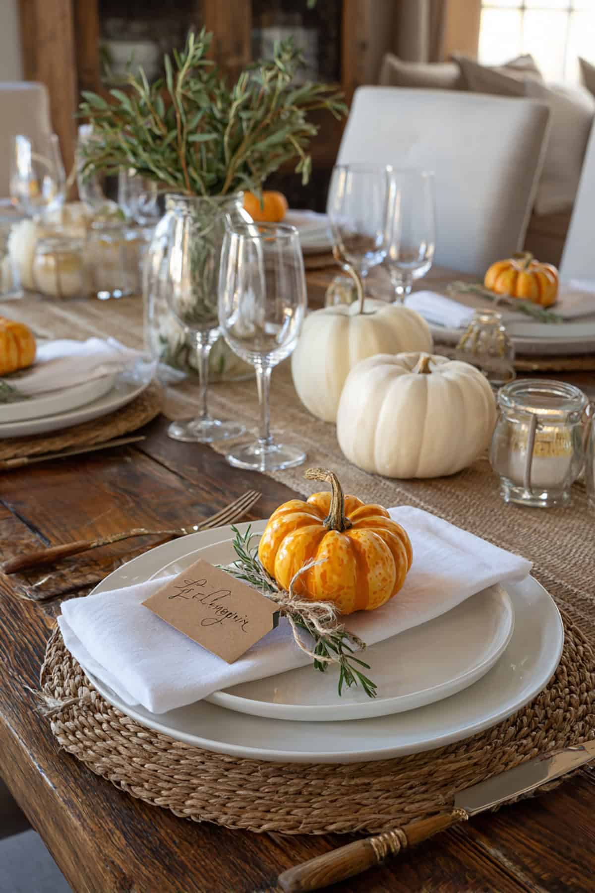 Personalized Pumpkin Place Cards