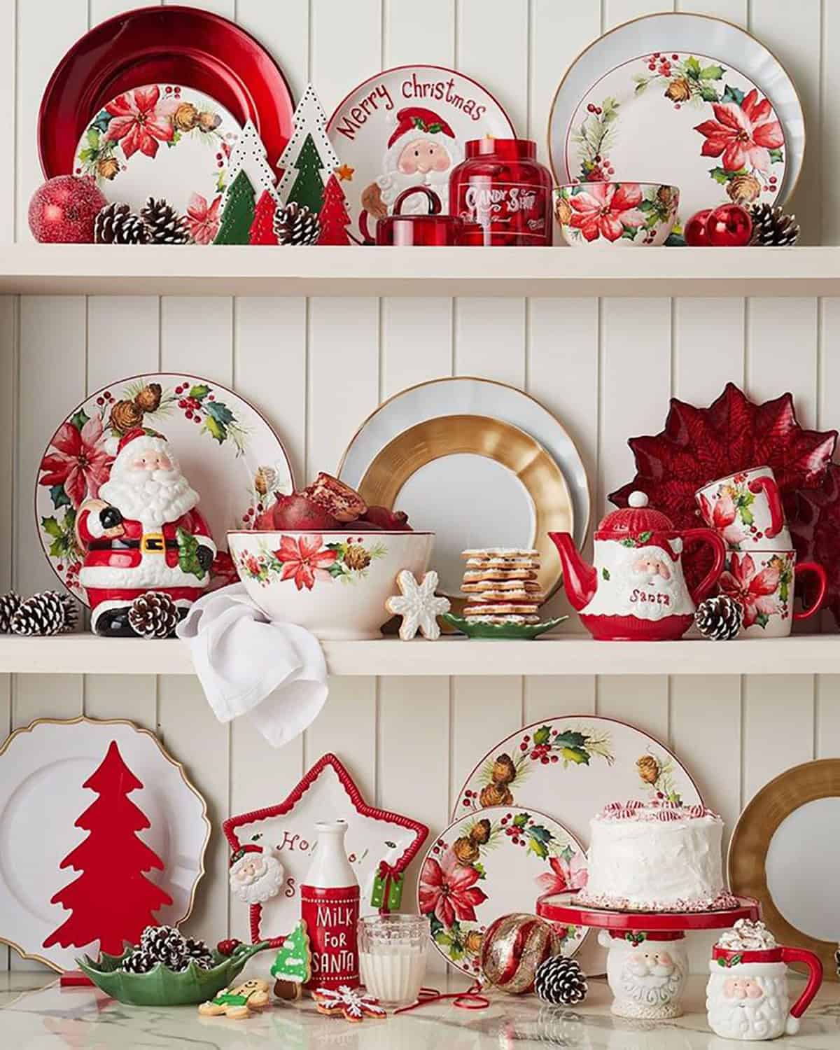 Poinsettia Dinnerware Display