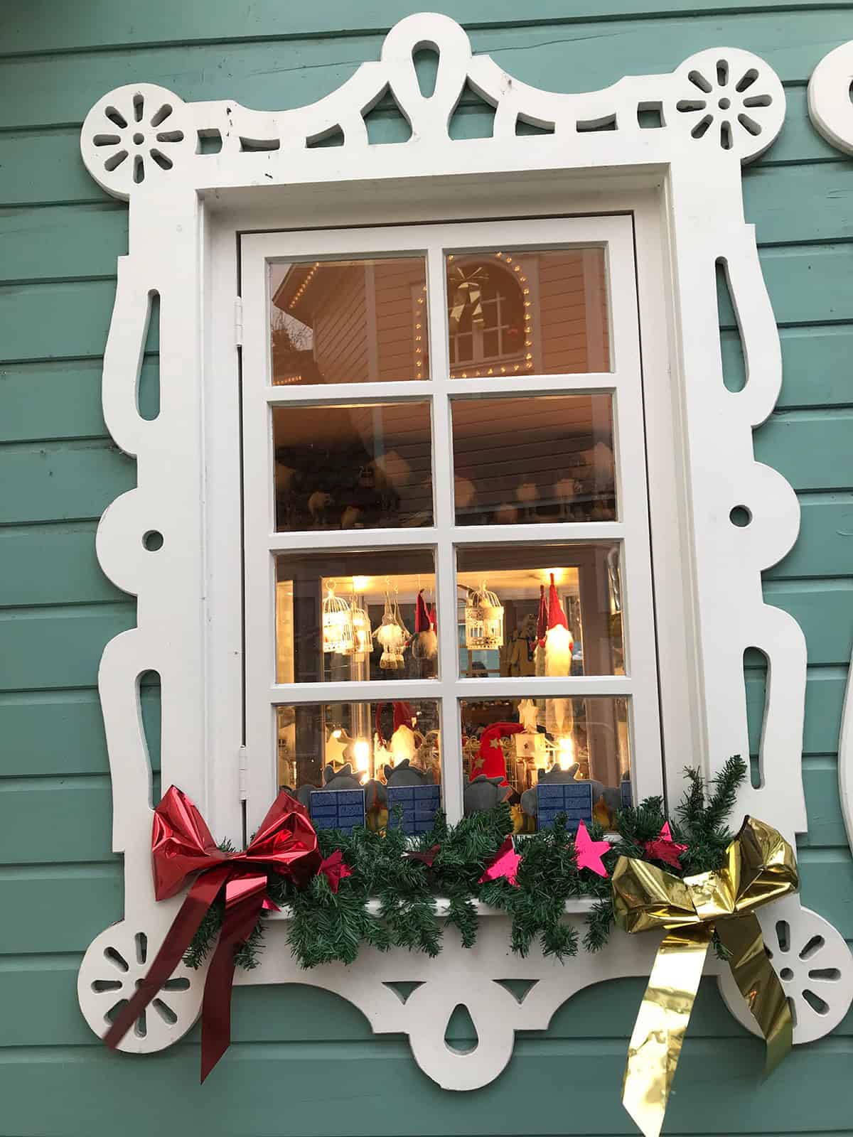 Red Bows on a Storybook Window