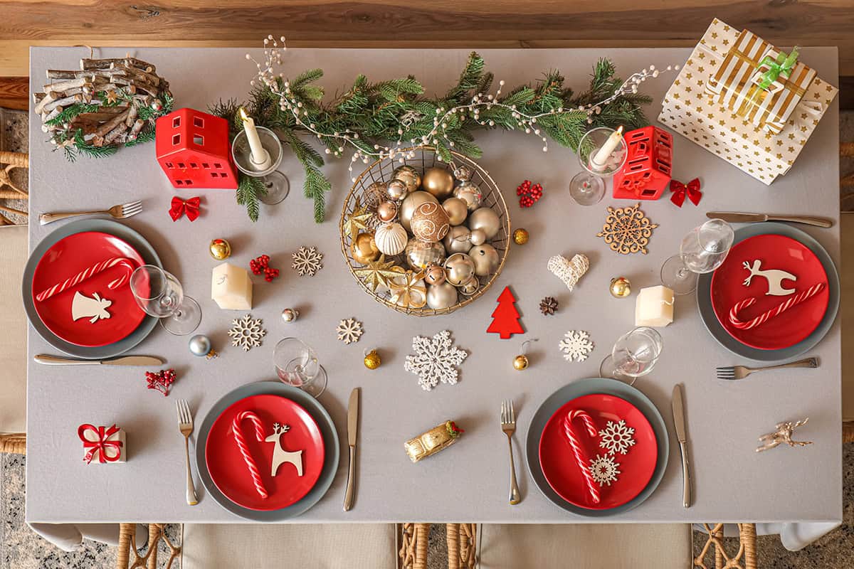 Red Plates and Woodland Touches
