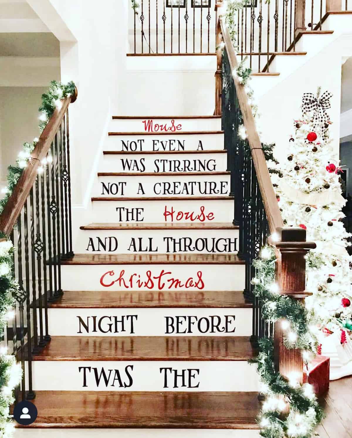 Storybook Staircase with Hand Lettered Steps