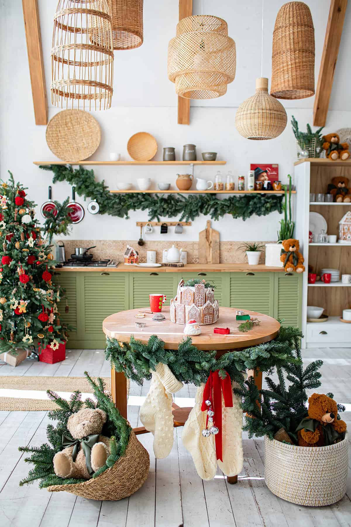 Whimsical Green Cabinets and Gingerbread Tales
