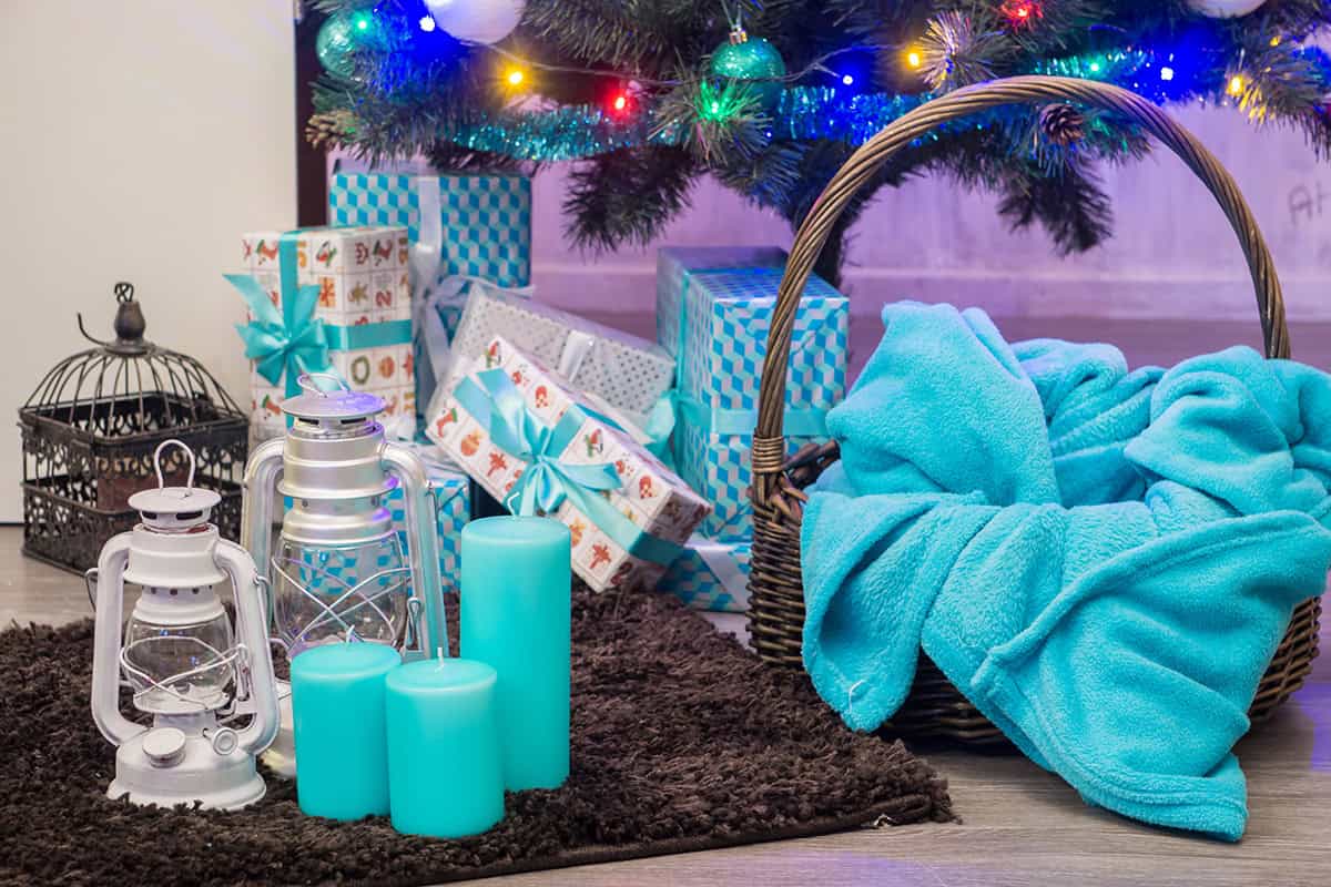 A Cozy Floor Setup With Blue Accents