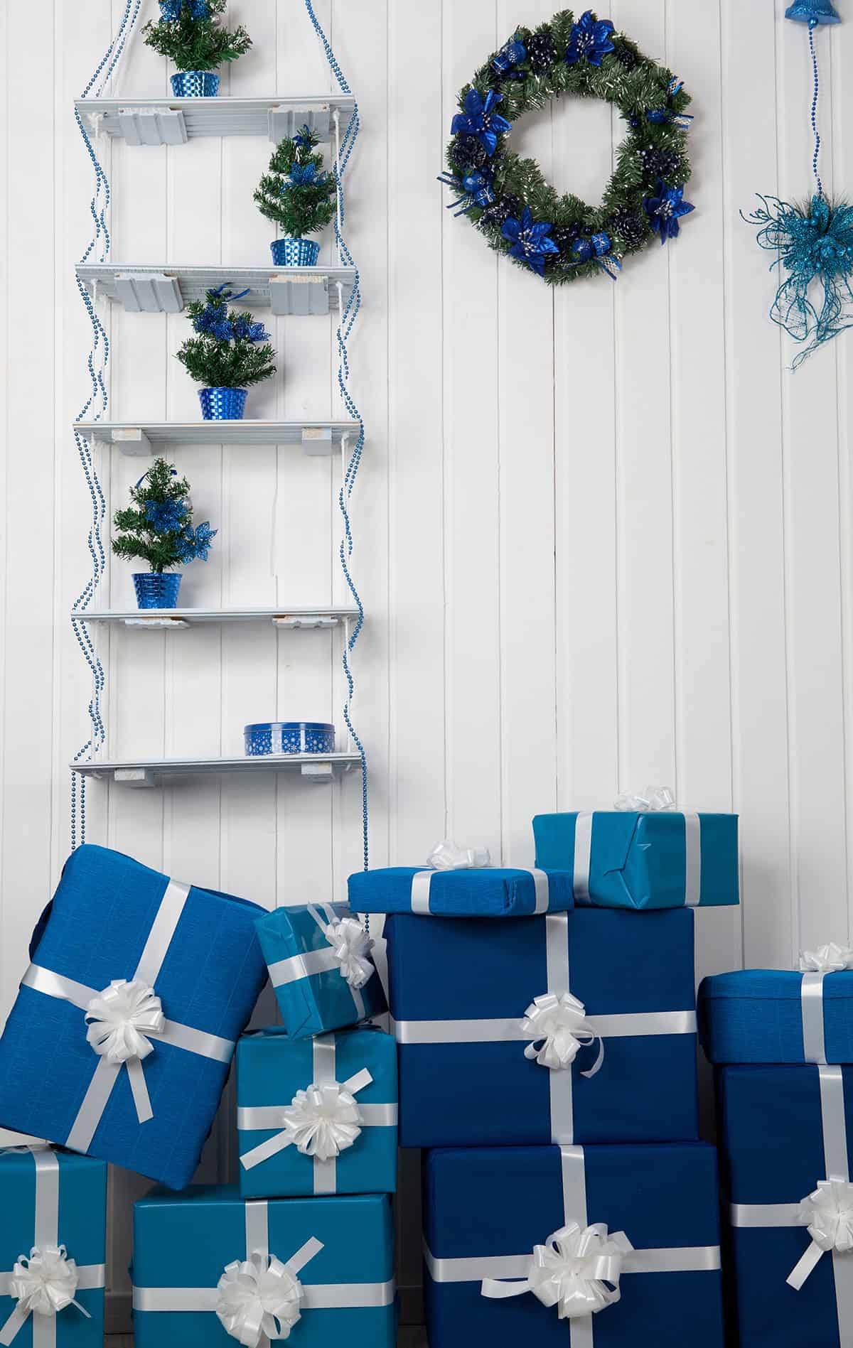 Blue Coordinated Holiday Nook