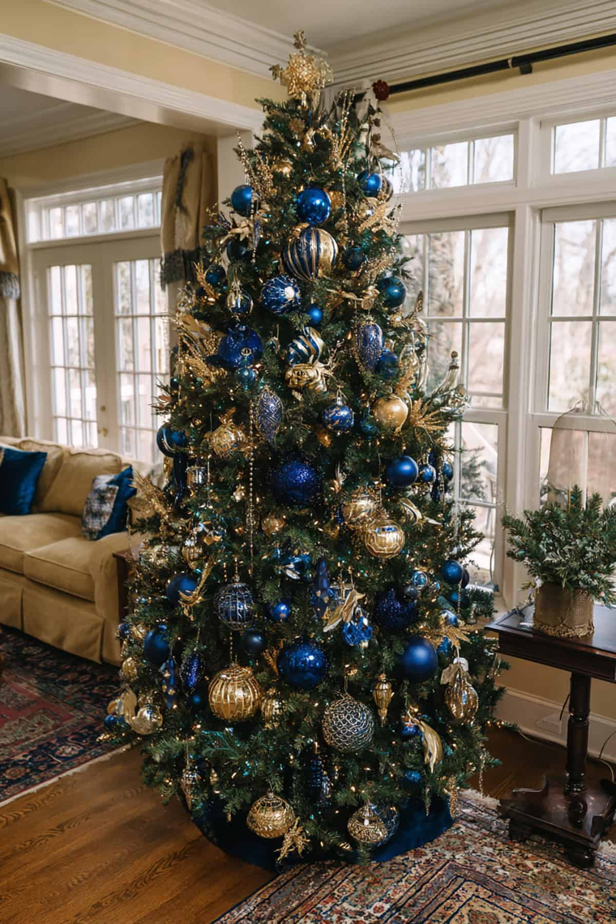 Blue and Gold Regal Tree Decorations