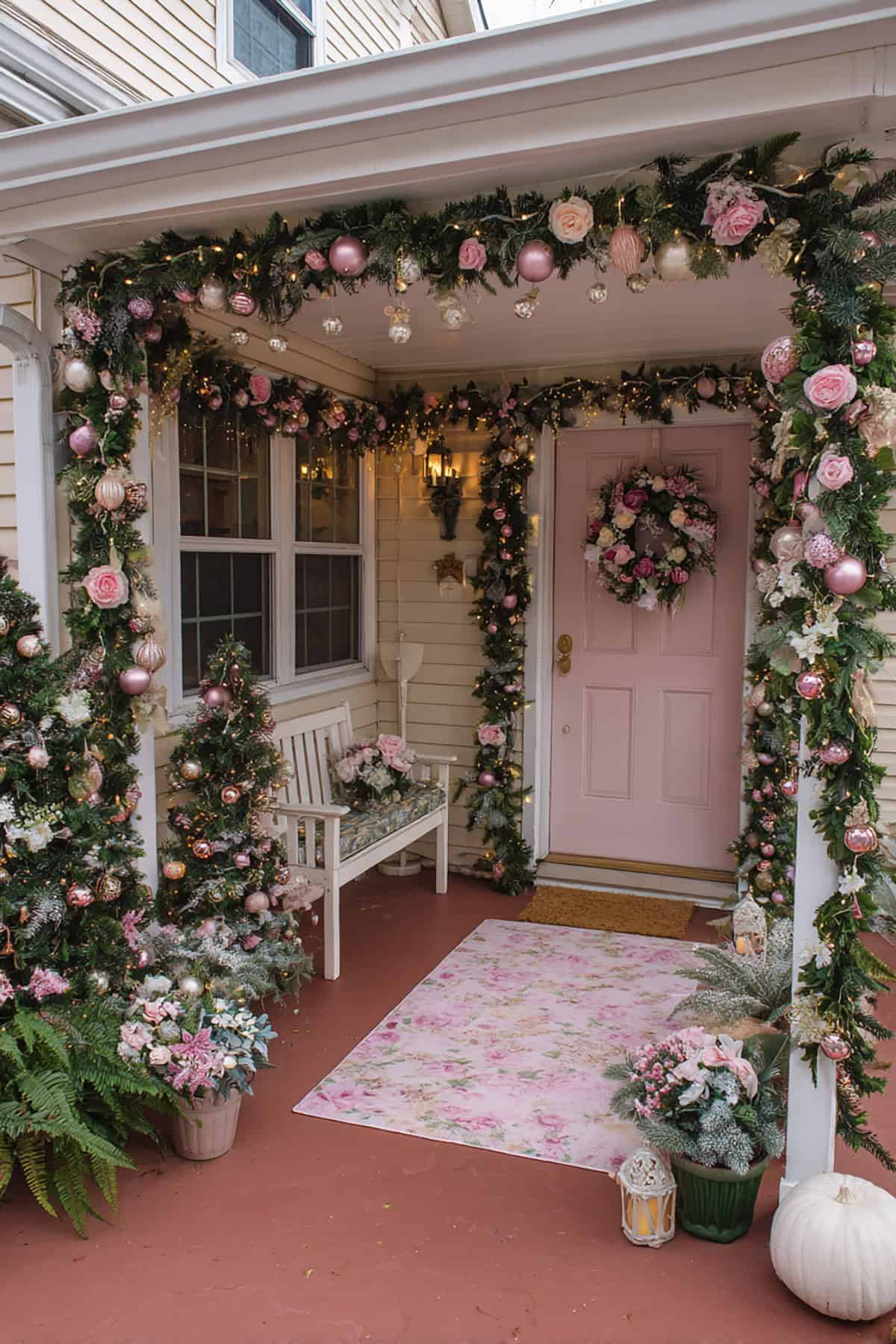 Blush Pink Outdoor Porch Decor