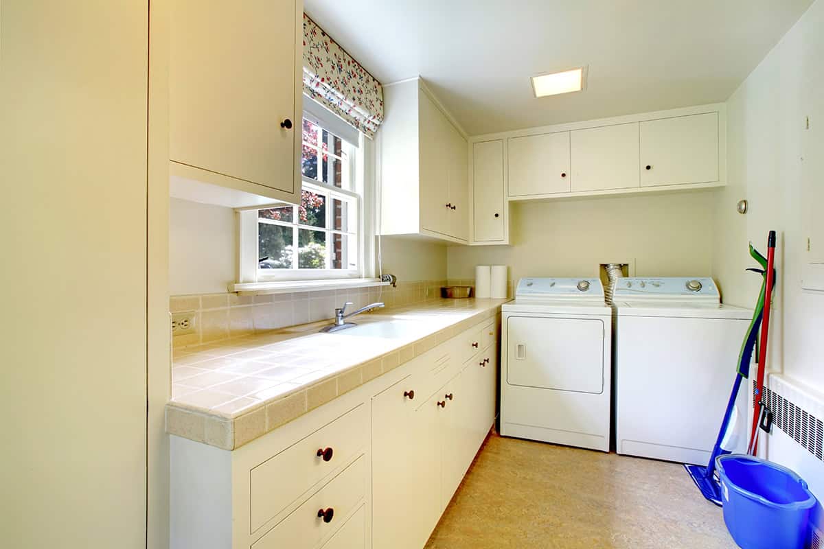 Bright and Narrow Laundry Room