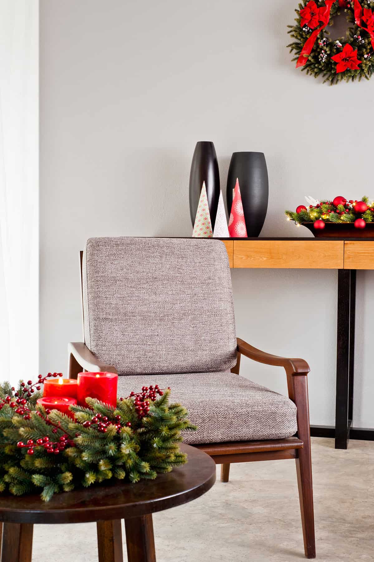 Candle Ring on a Dark Wood Table