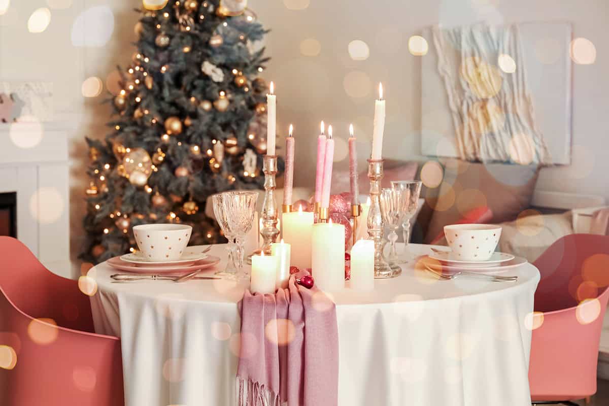 Candlelit Table With Pink Touches