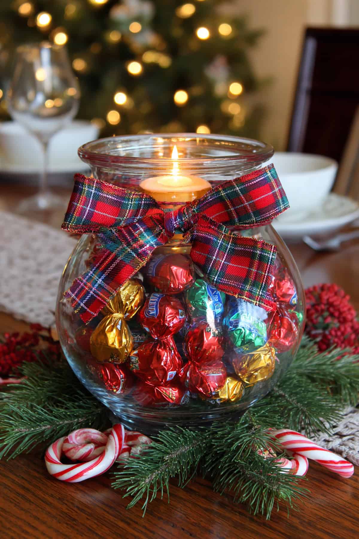 Candy Jar Candle Centerpiece