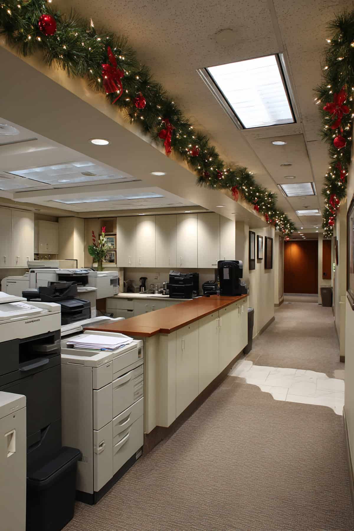 Christmas Garland Along Shared Counters