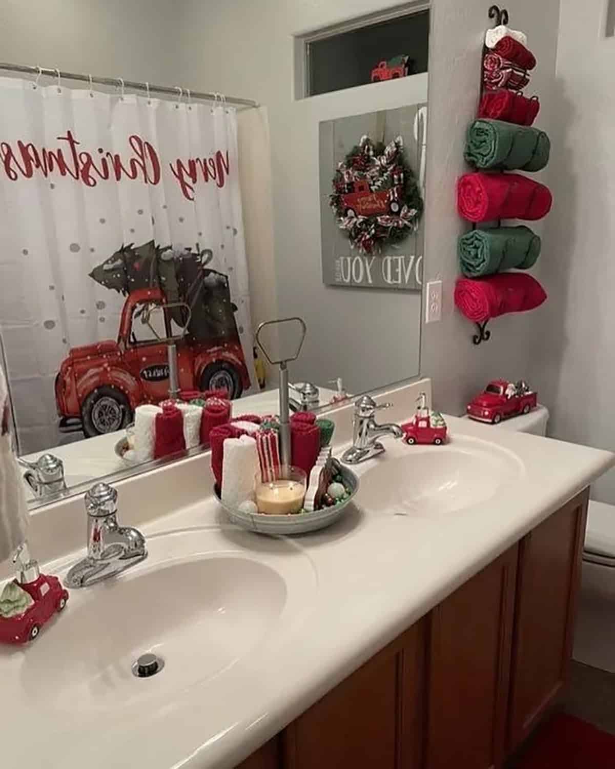 Classic Red Truck Theme Bathroom