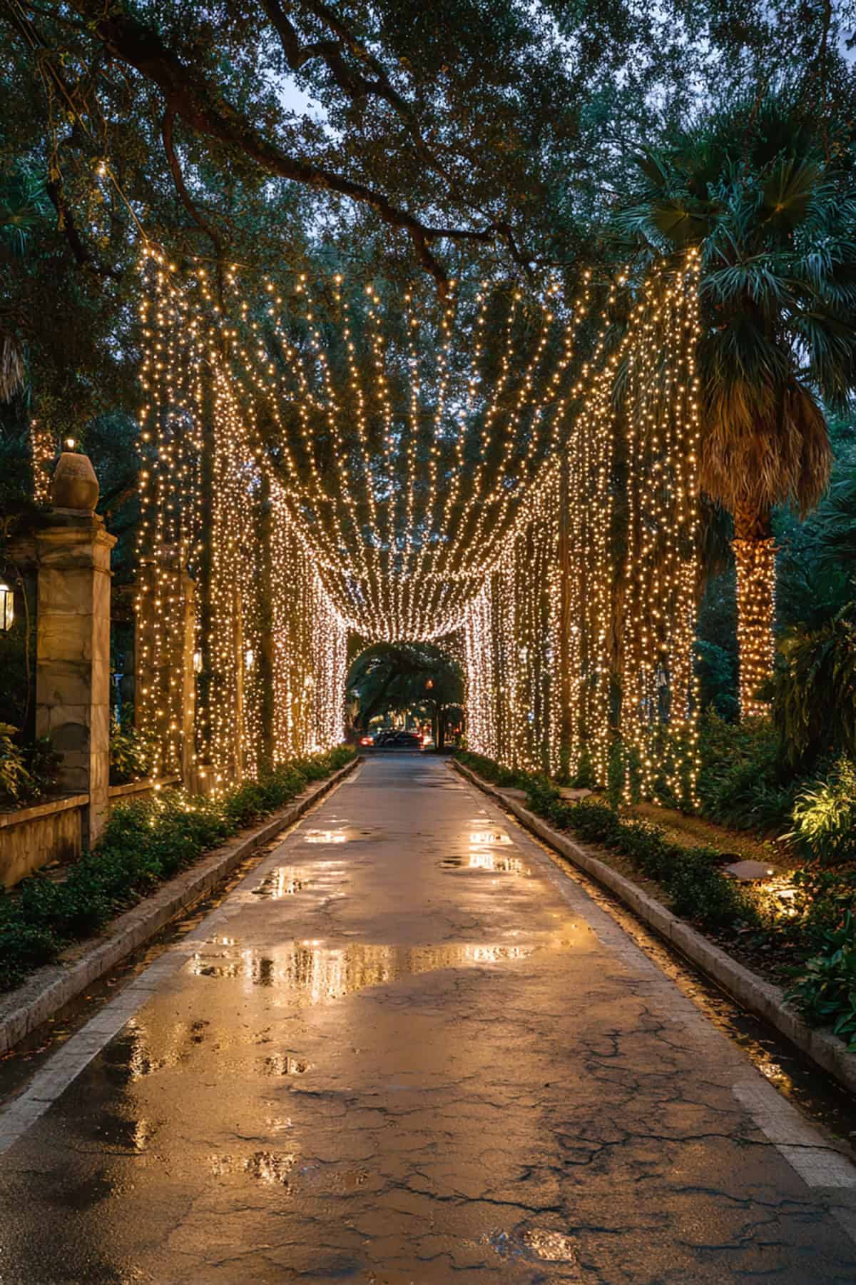 Classic White Light Canopy Driveway