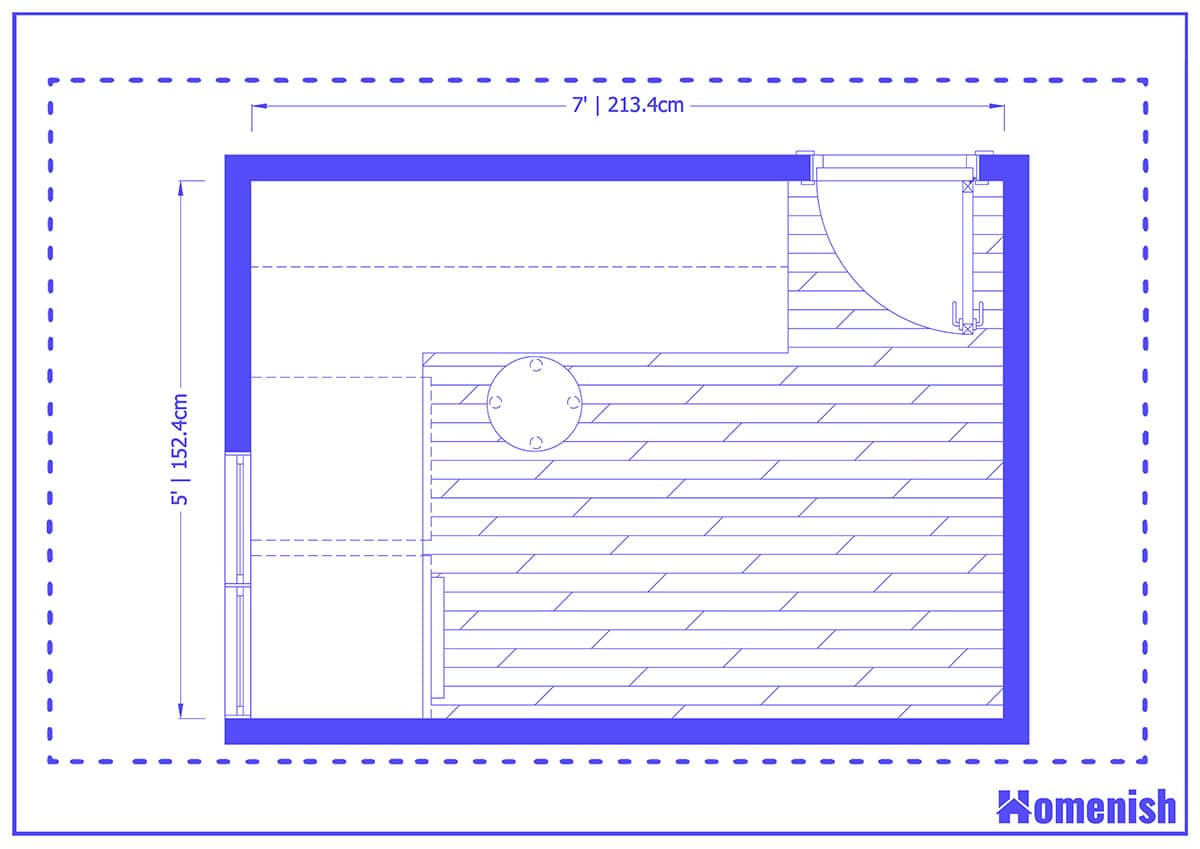 Combined Laundry and Work Space Layout & Floor Plan