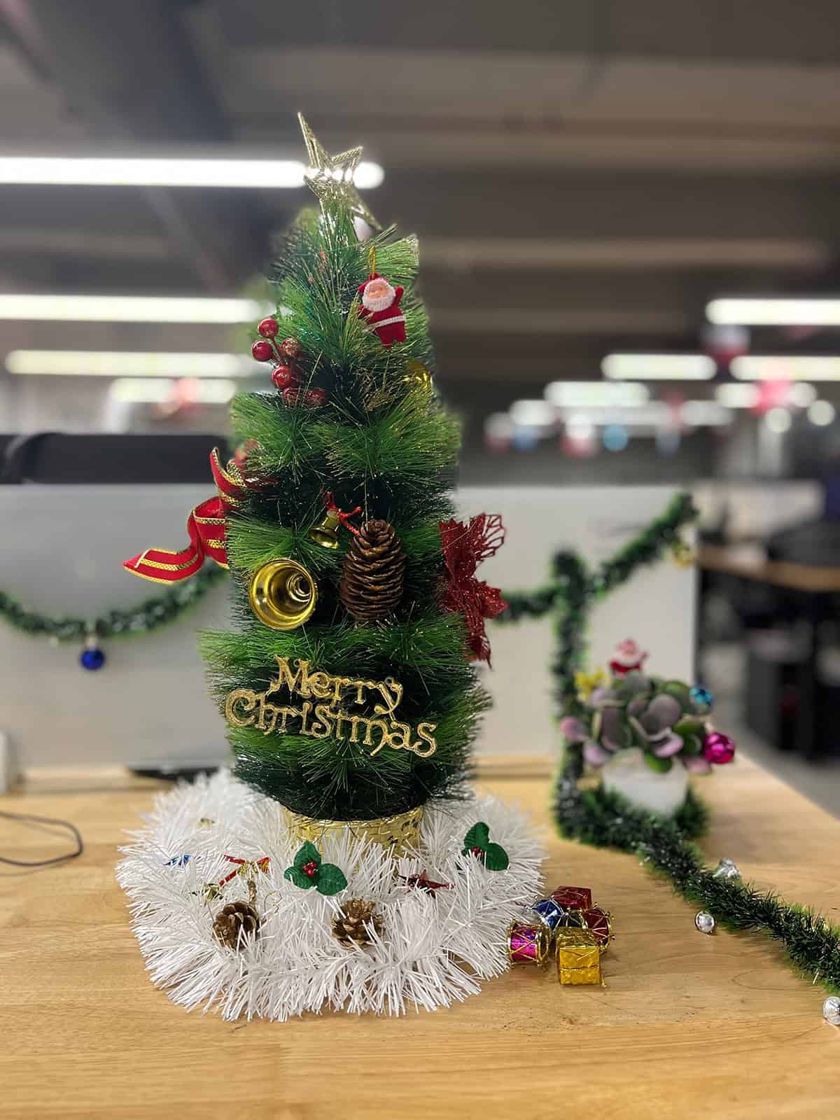 Compact Christmas Tree for Small Office Desks