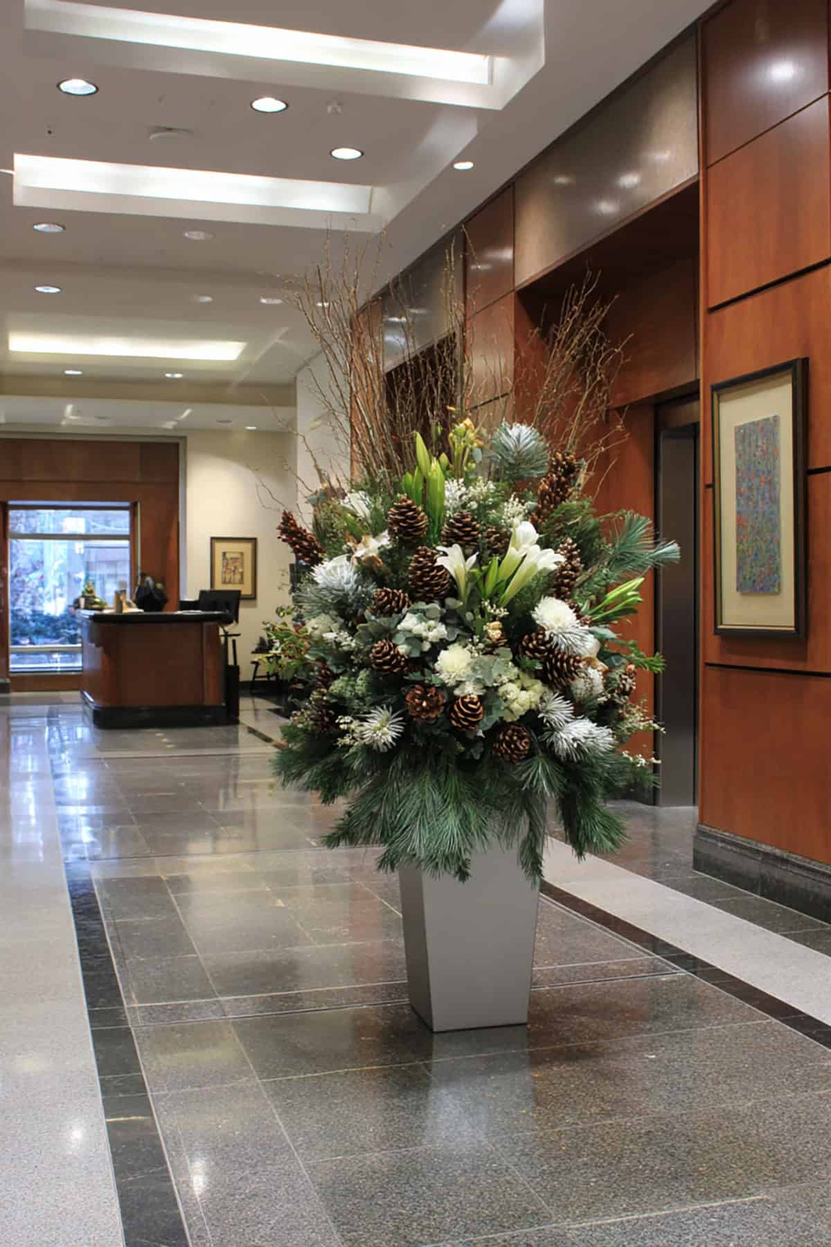 Corporate Lobby Christmas Arrangement