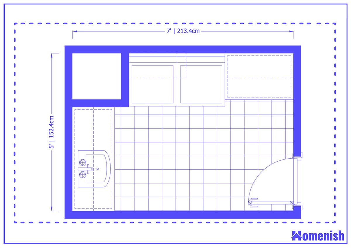 Custom Units in Narrow Laundry Room Layout