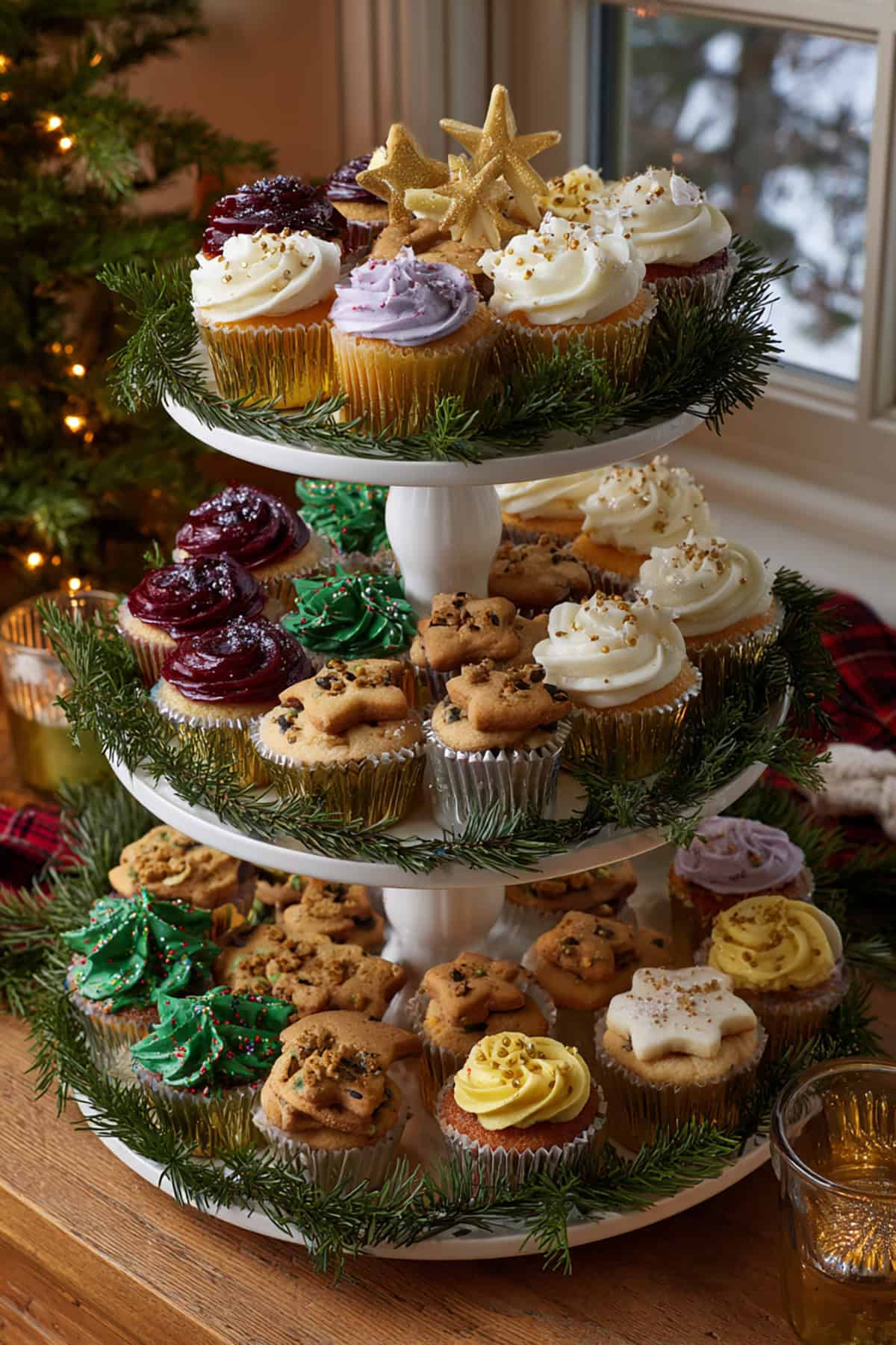 Dessert Tray with Mini Cakes and Garland