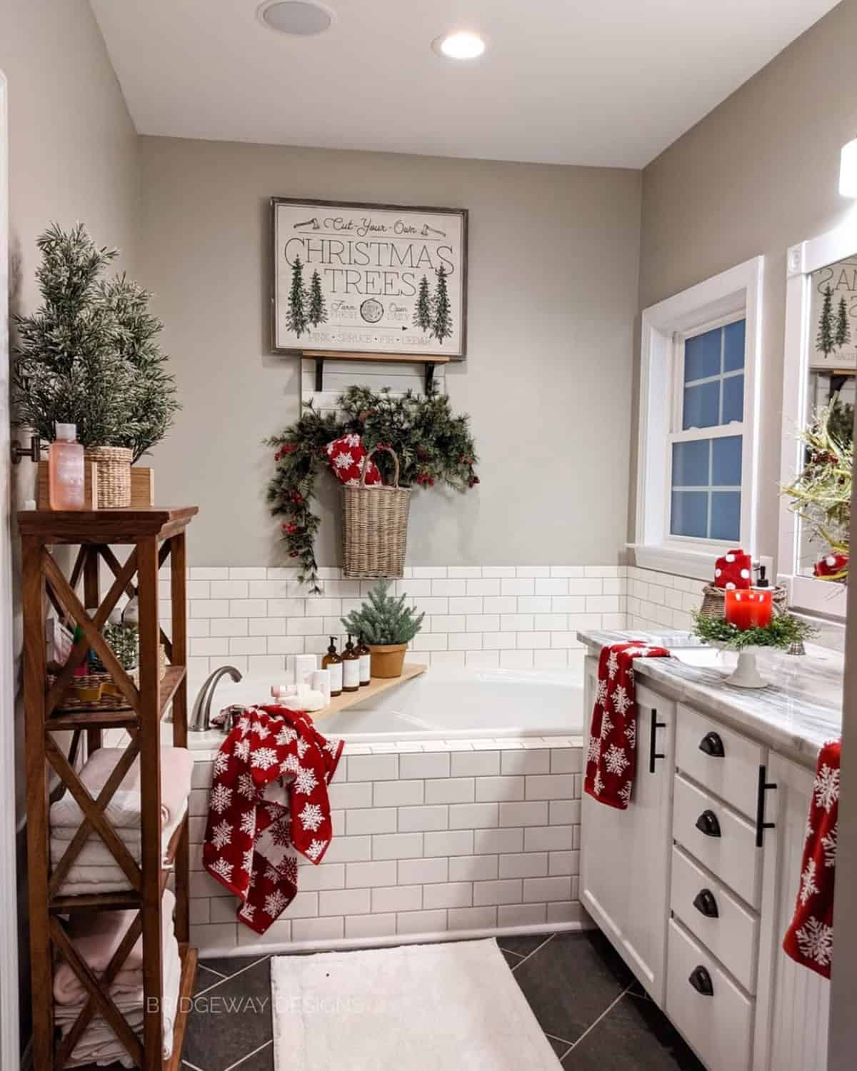 Farmhouse Christmas Bathroom