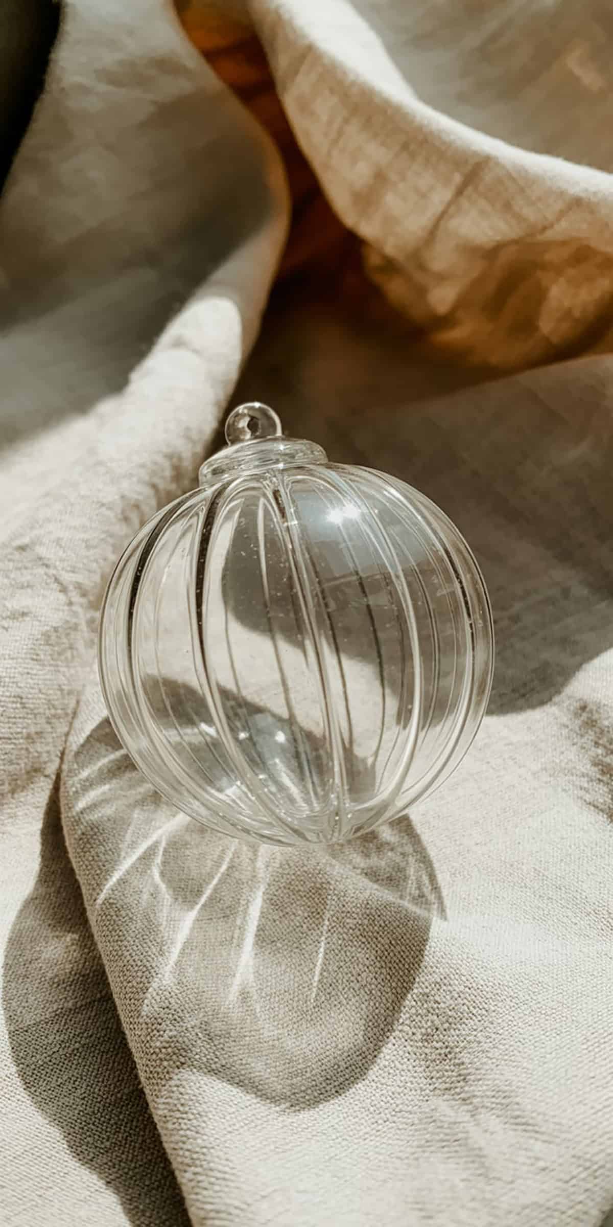 Glass Ornament on Linen