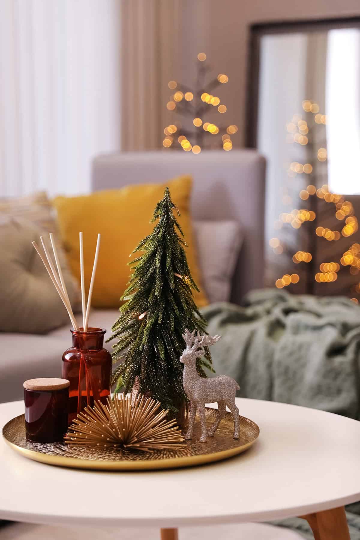 Glimmer Tray on White Table