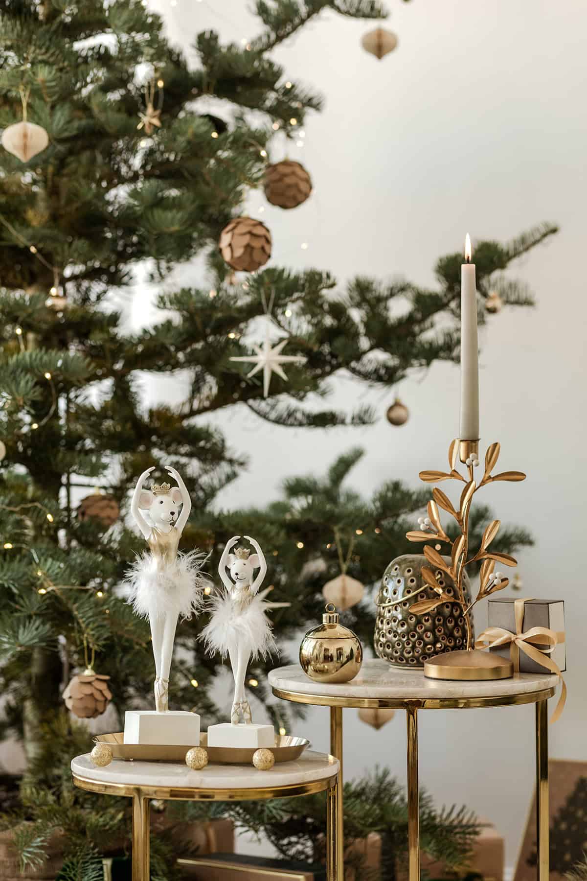 Gold Accents on a Soft Tabletop