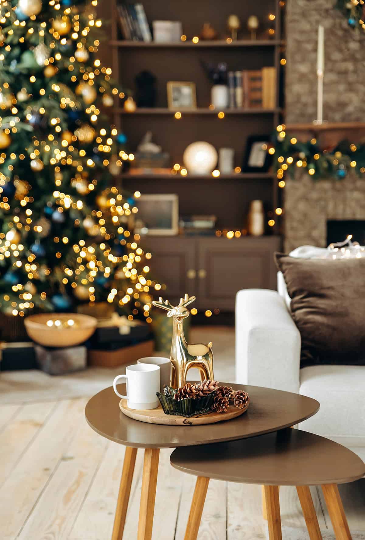 Gold Reindeer on Paired Tables