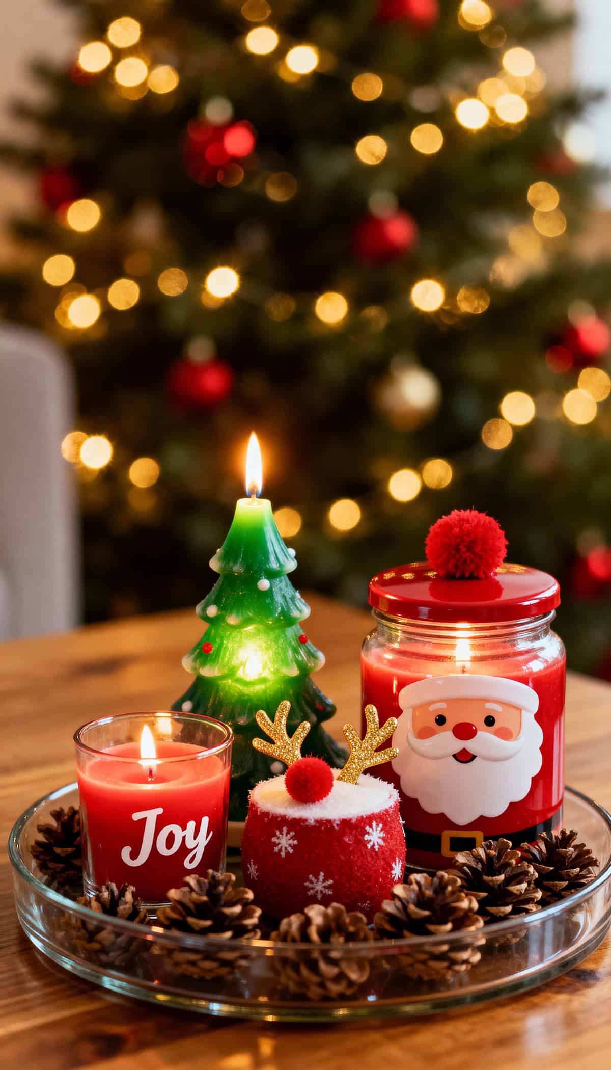 Joyful Santa Candle Tray