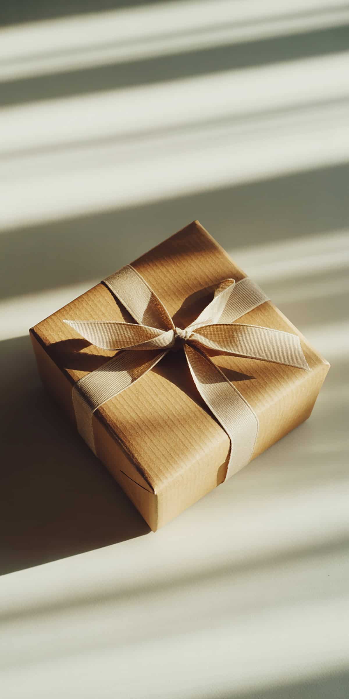 Kraft Gift Box with Linen Ribbon