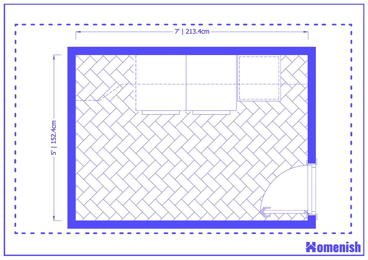 L Shaped Laundry Layout & Floor Plan