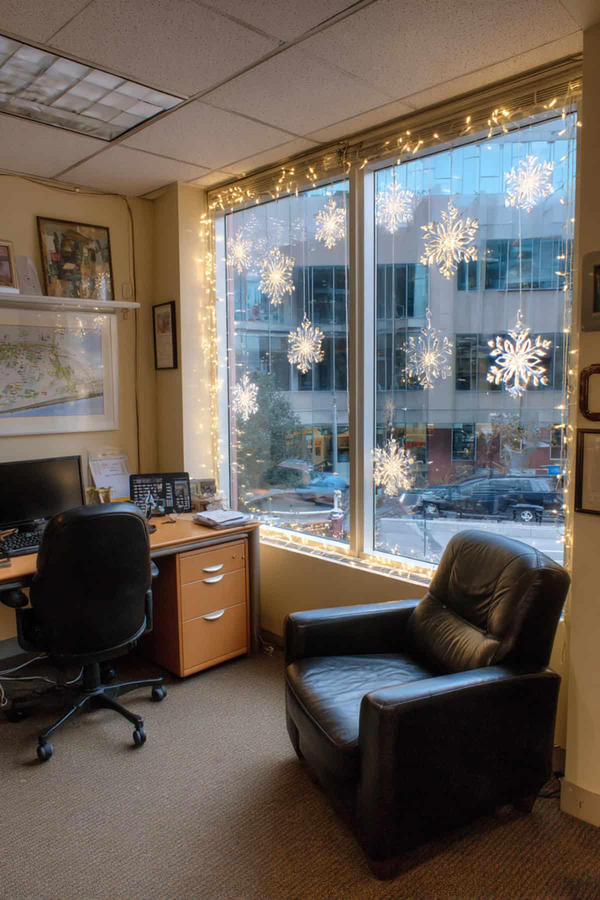 Lighted Window Decor for Office Rooms