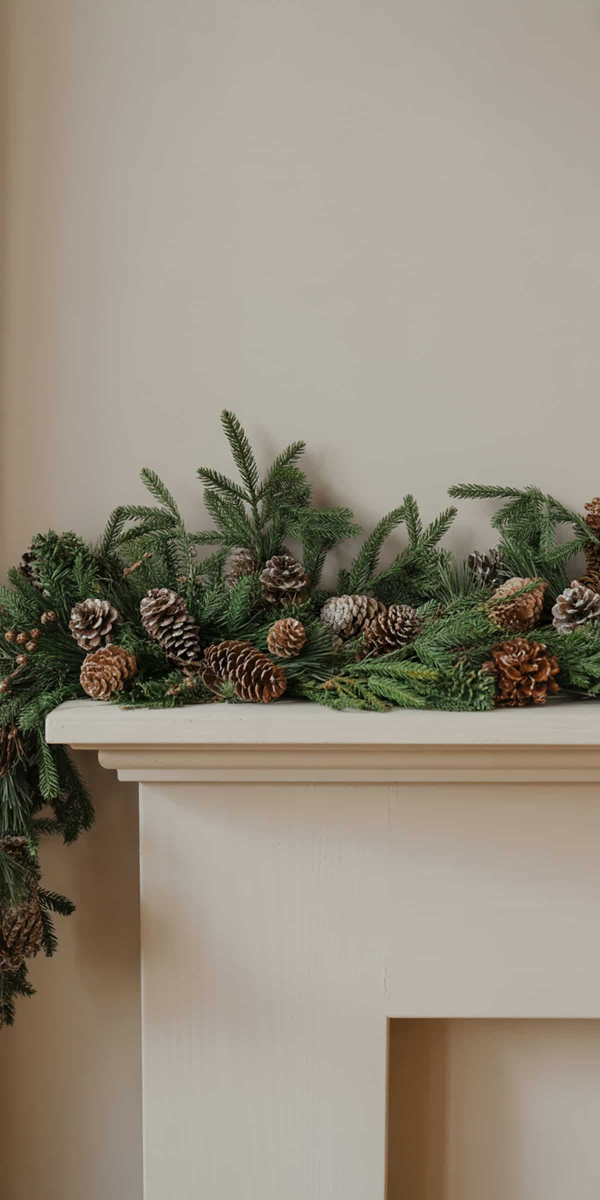 Neutral Garland on Mantel
