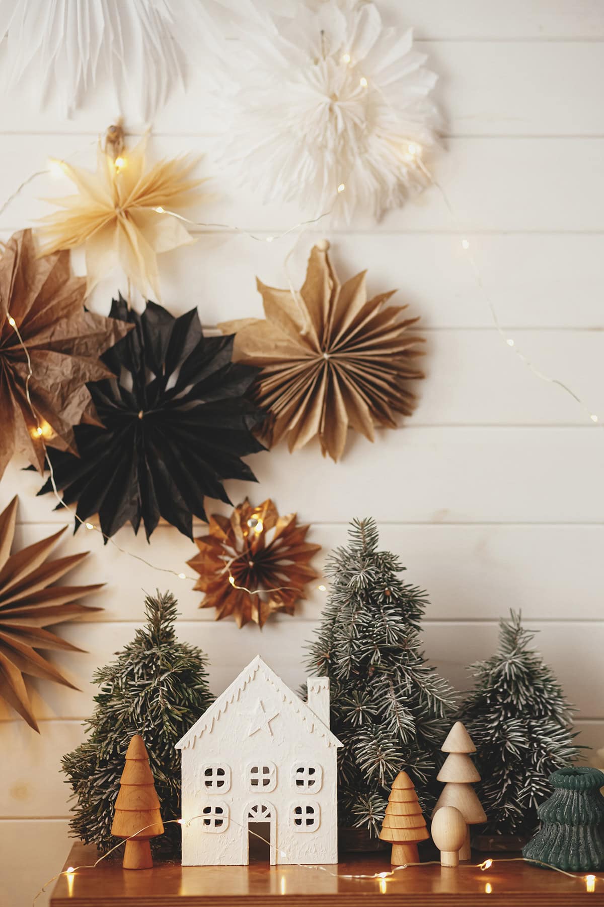 Paper Stars and Wooden Trees in Nordic Tones