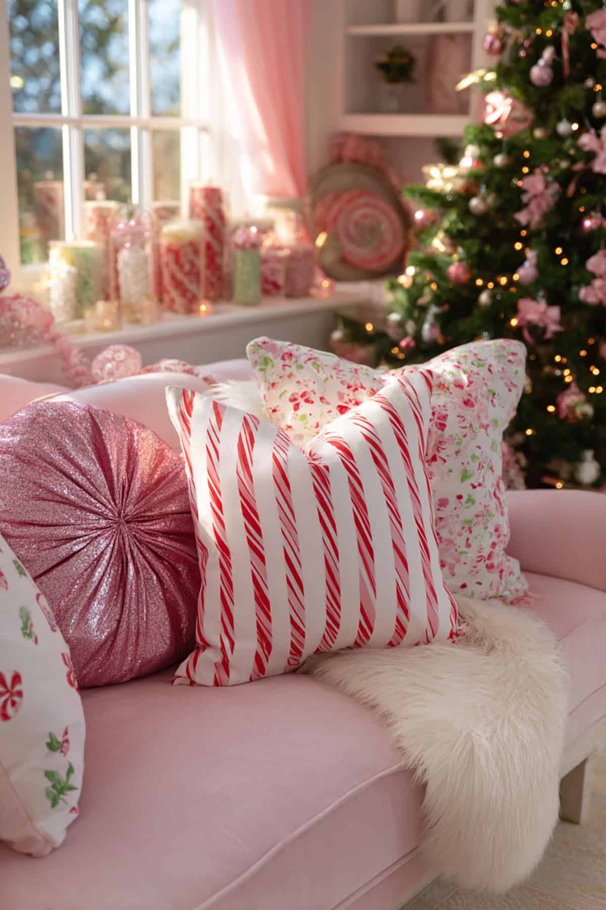 Pink Peppermint Living Room Accents