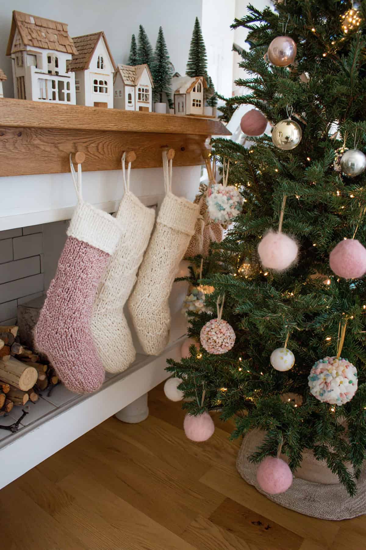 Pink and White Scandinavian Christmas