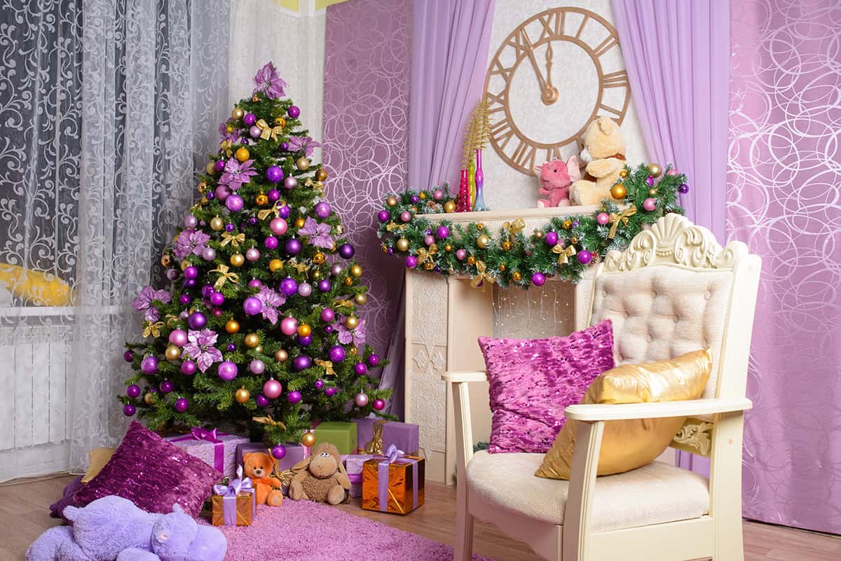 Purple Tree With Pink Accents