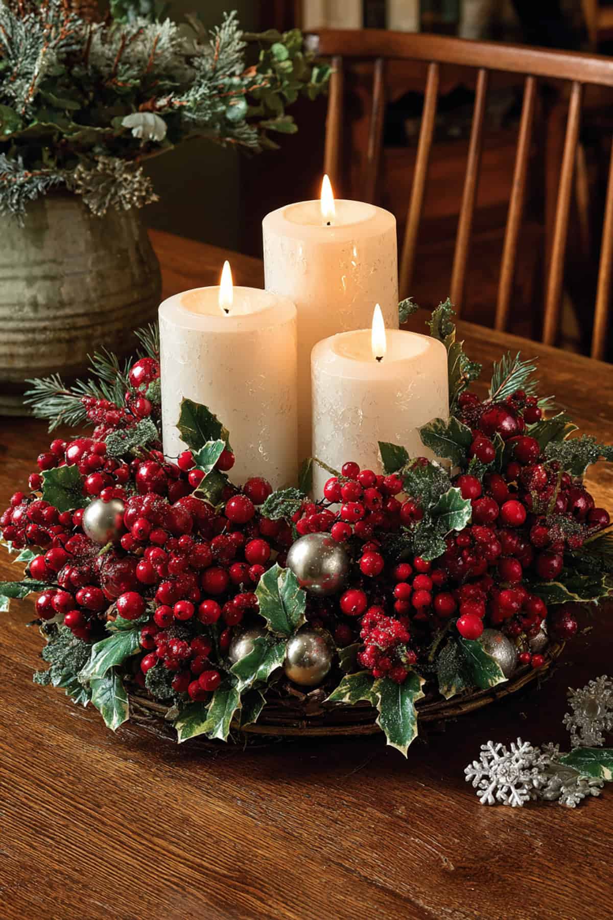 Red Berry Wreath Candle Ring
