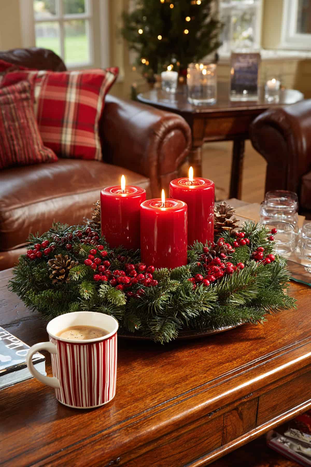 Red Berry Wreath Centerpiece