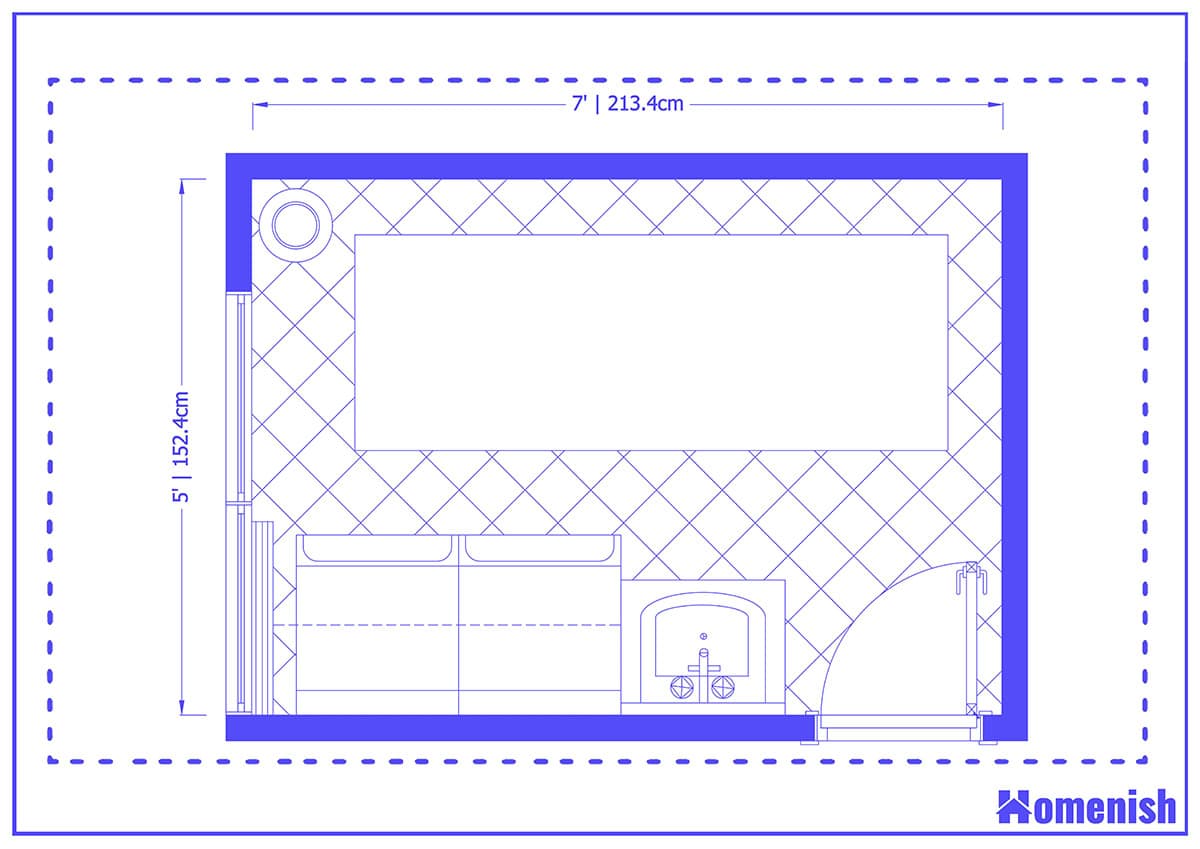 Side by side Vanity and Laundry Layout