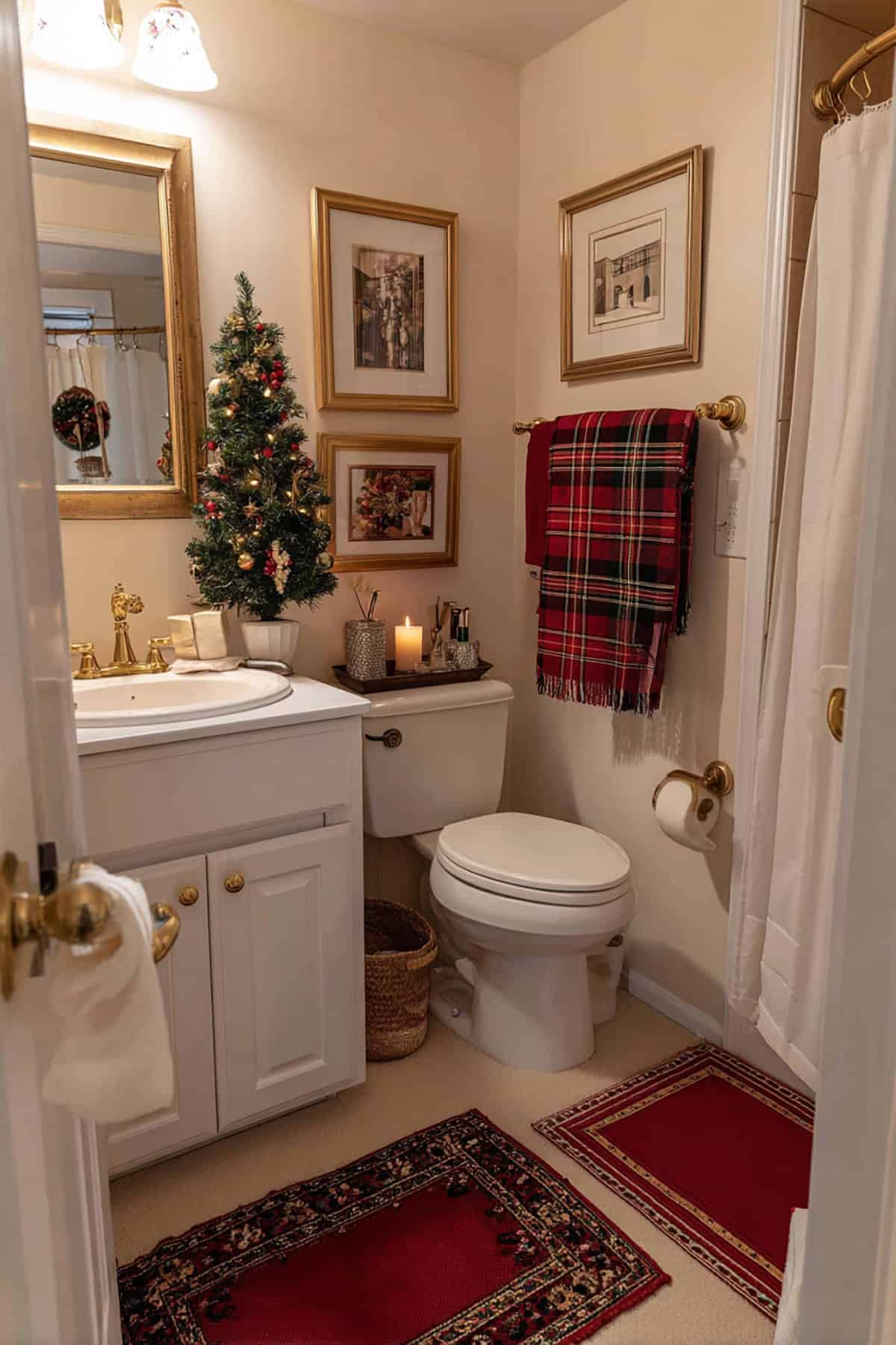 Small Bathroom, Big Christmas Energy