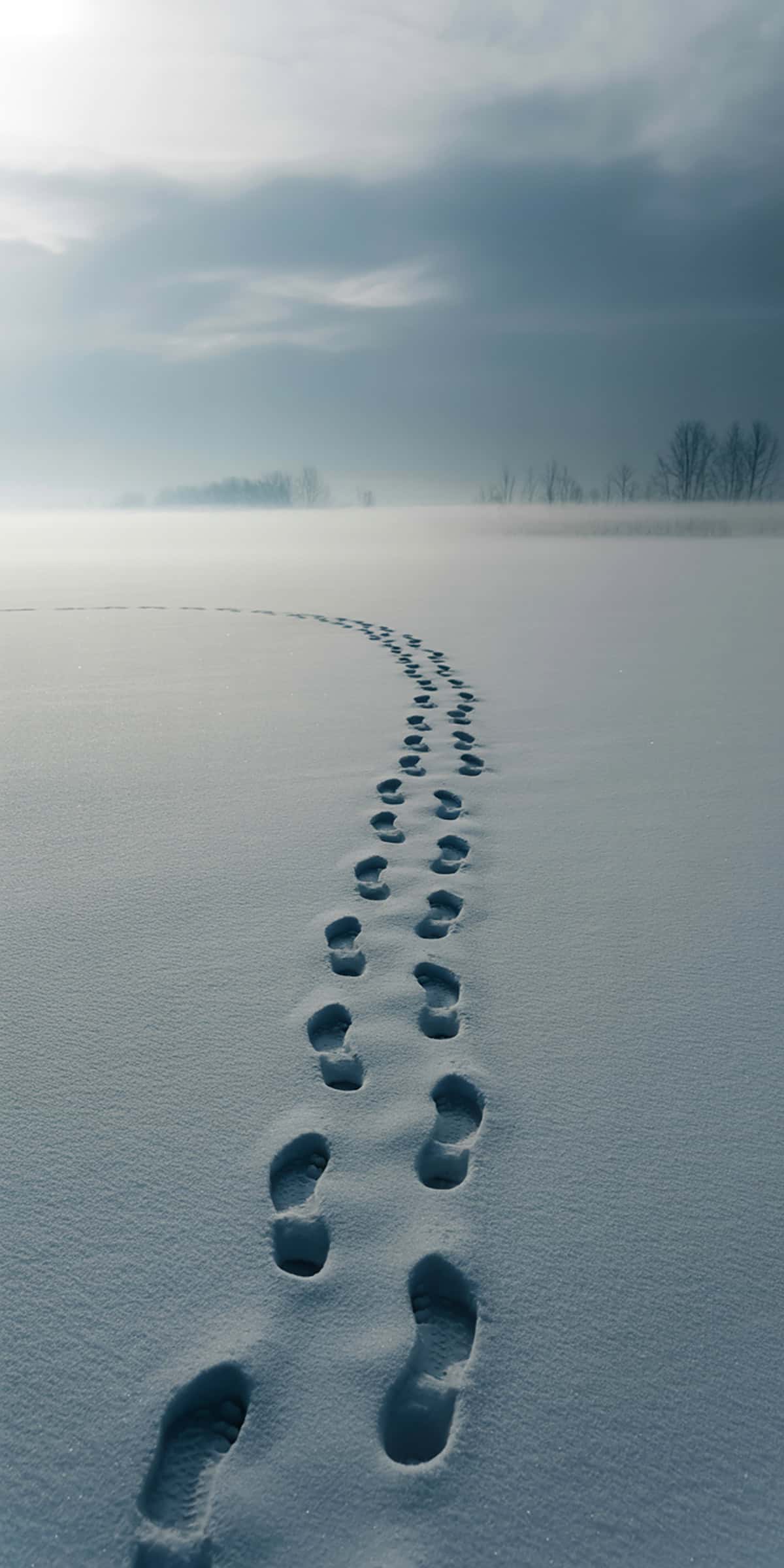 Snow Footprints Composition