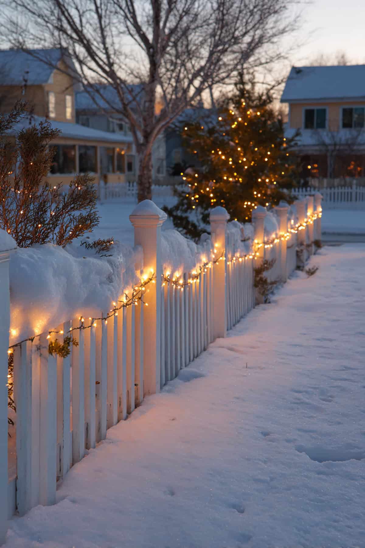 Snow Lined Fence Glow