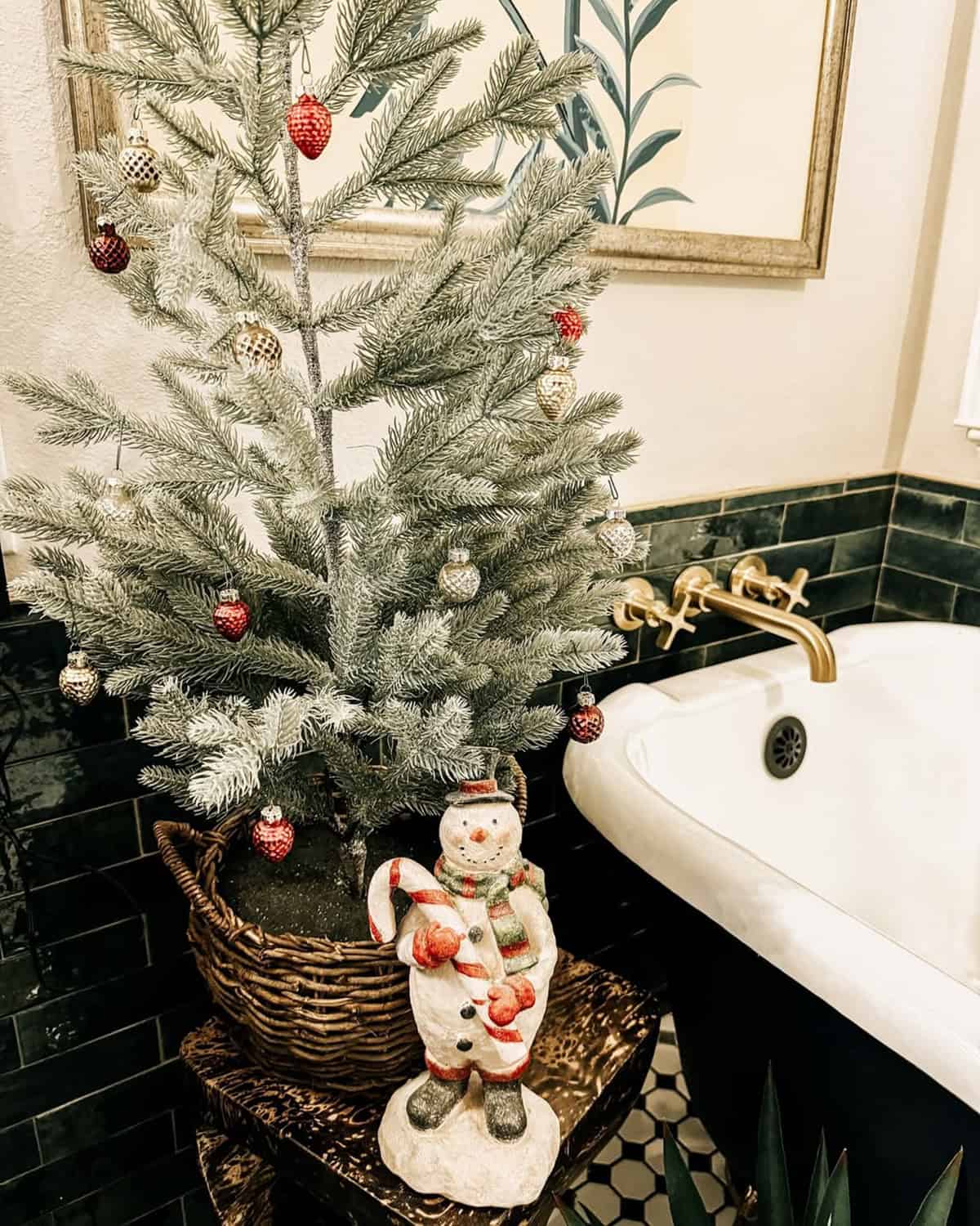 Snowman Beside the Bathtub