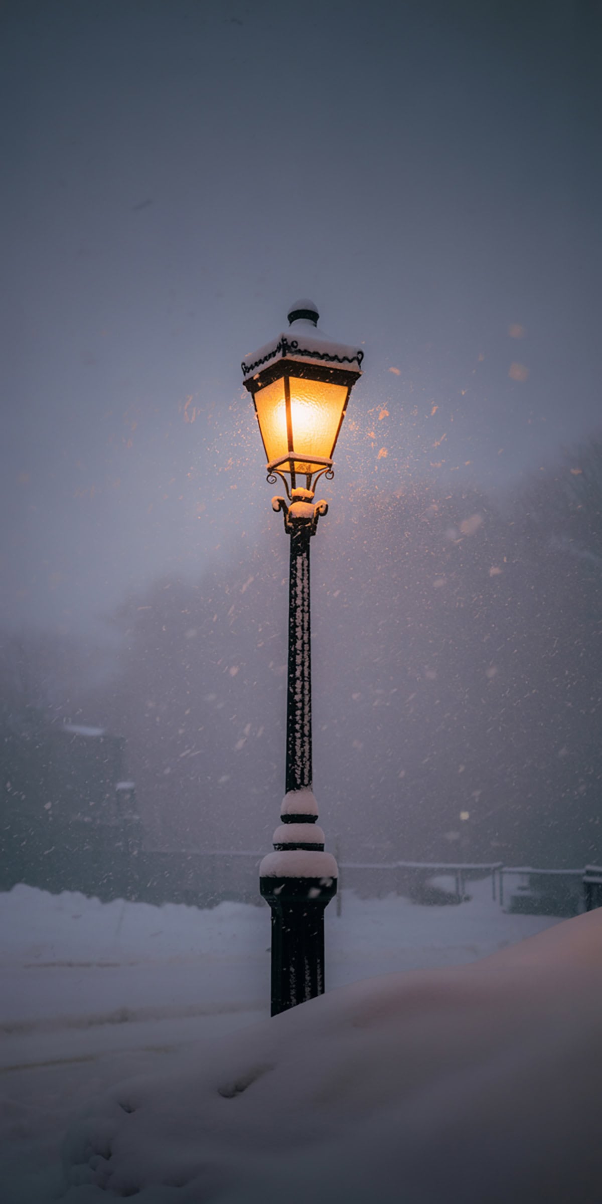 Snowy Street Lamp