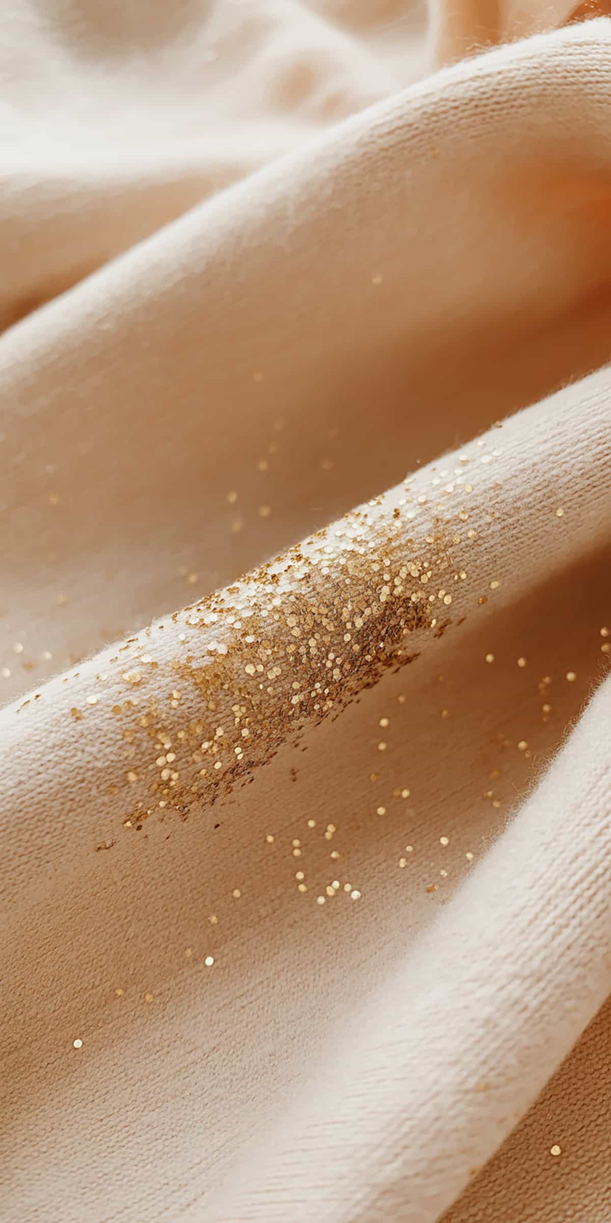 Subtle Golden Glitter on Fabric